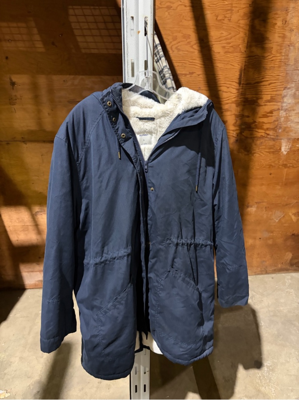 Old navy fur lined waterproof long jacket
